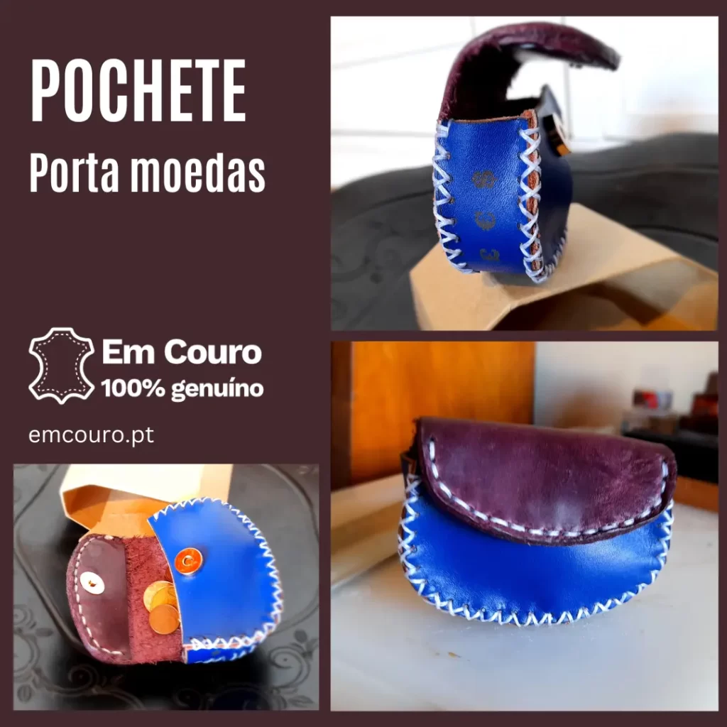 Porta moedas Two Tone, em couro genuíno