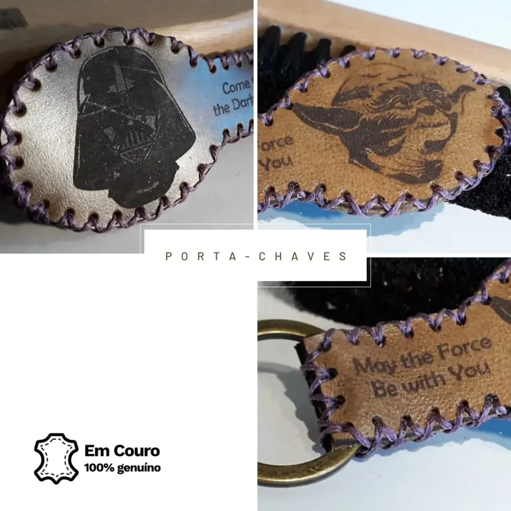 Porta-chaves em couro "The Force", por encomenda