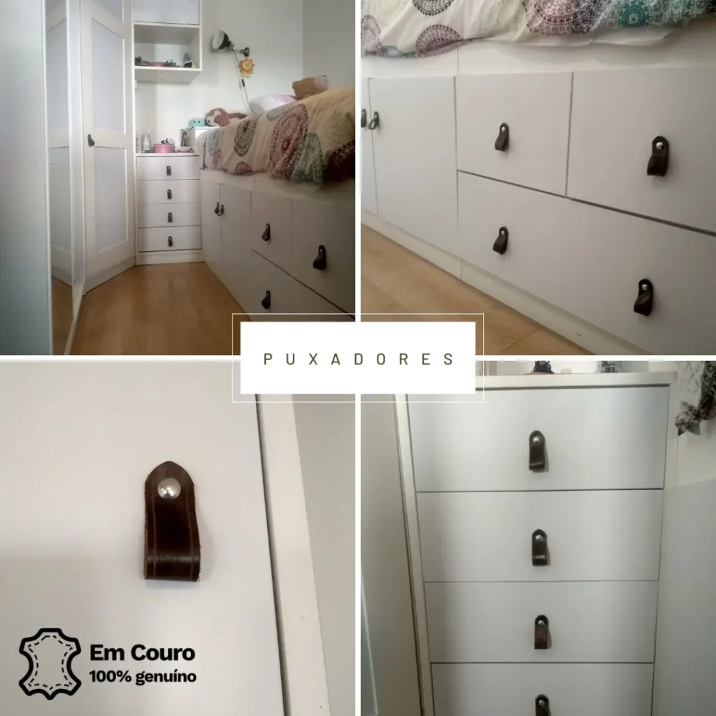 Puxadores para móveis, em Couro