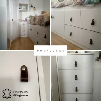 Puxadores para móveis, em Couro