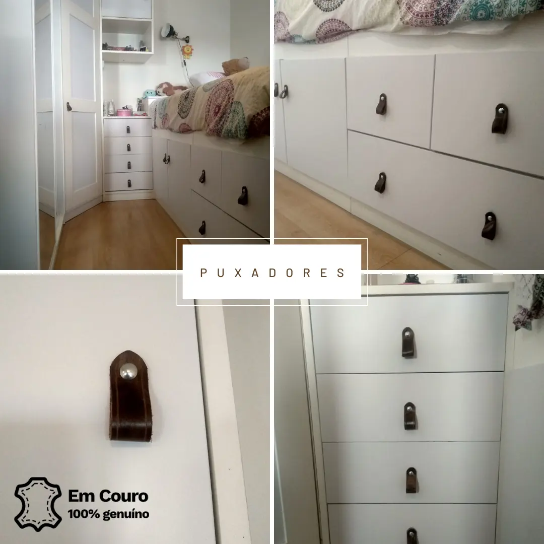 Puxadores para móveis, em Couro