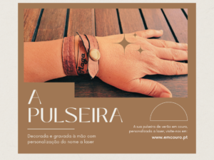 Pulseira em couro - 1 botão