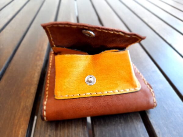 Carteira em Pele de Bovino - Porta-Moedas Exterior